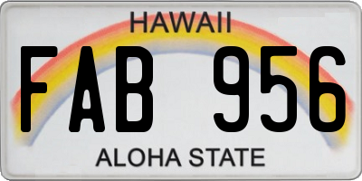 HI license plate FAB956