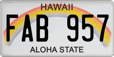 HI license plate FAB957