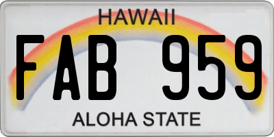 HI license plate FAB959