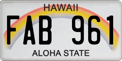 HI license plate FAB961