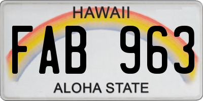 HI license plate FAB963