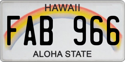 HI license plate FAB966