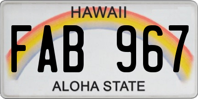 HI license plate FAB967