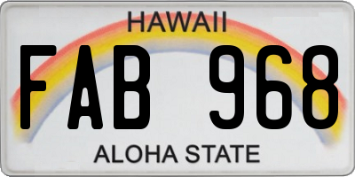 HI license plate FAB968