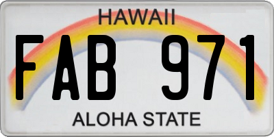 HI license plate FAB971
