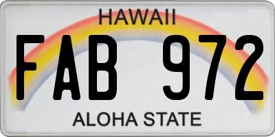 HI license plate FAB972
