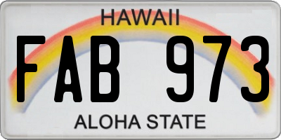 HI license plate FAB973