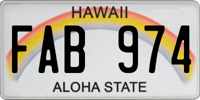 HI license plate FAB974