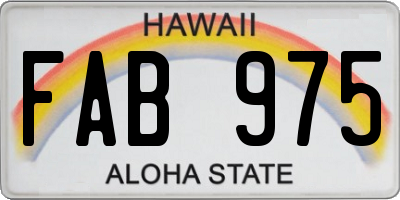 HI license plate FAB975