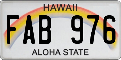 HI license plate FAB976
