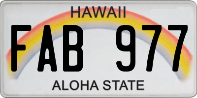HI license plate FAB977