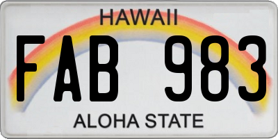 HI license plate FAB983