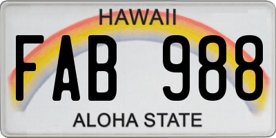 HI license plate FAB988