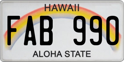 HI license plate FAB990