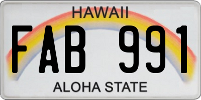 HI license plate FAB991