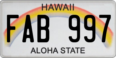 HI license plate FAB997