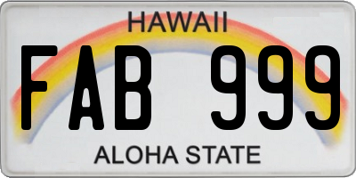 HI license plate FAB999