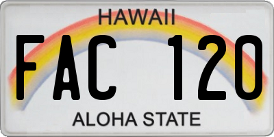 HI license plate FAC120