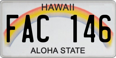 HI license plate FAC146