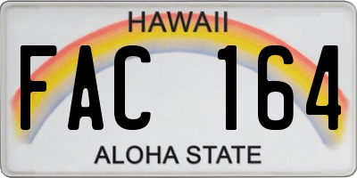 HI license plate FAC164