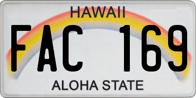 HI license plate FAC169