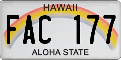 HI license plate FAC177