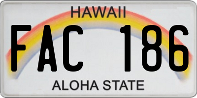 HI license plate FAC186