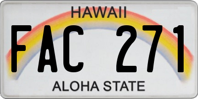 HI license plate FAC271