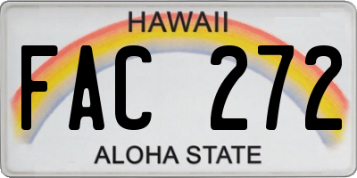 HI license plate FAC272