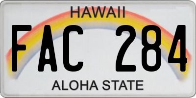 HI license plate FAC284