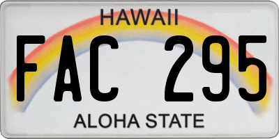 HI license plate FAC295