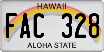 HI license plate FAC328