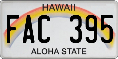 HI license plate FAC395