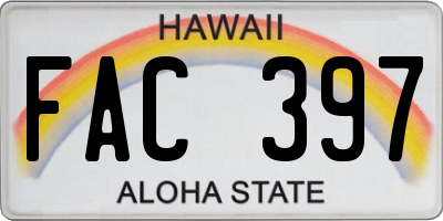 HI license plate FAC397