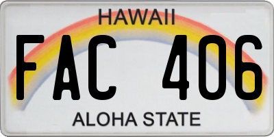 HI license plate FAC406