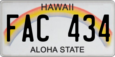 HI license plate FAC434