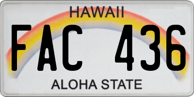 HI license plate FAC436