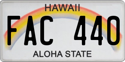 HI license plate FAC440