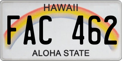 HI license plate FAC462