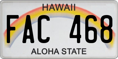 HI license plate FAC468