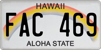 HI license plate FAC469