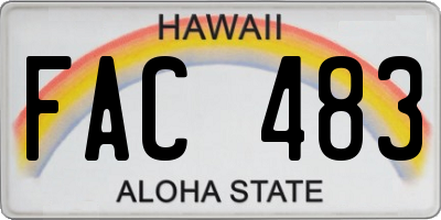 HI license plate FAC483