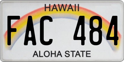 HI license plate FAC484