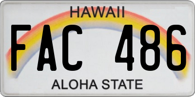 HI license plate FAC486