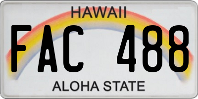 HI license plate FAC488