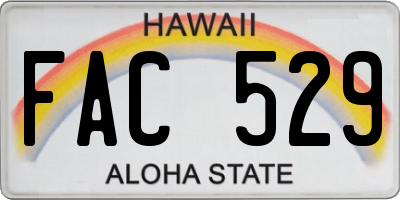 HI license plate FAC529