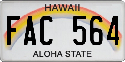 HI license plate FAC564