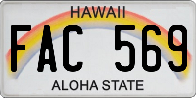 HI license plate FAC569