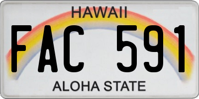 HI license plate FAC591