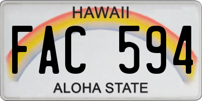 HI license plate FAC594